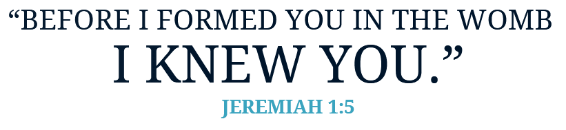 BEFORE I FORMED YOU IN THE WOMB, I KNEW YOU. — Jeremías 1:5